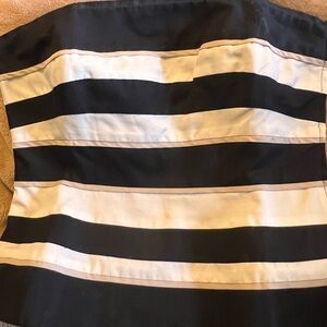 Striped Black Tan and White Bustier Top